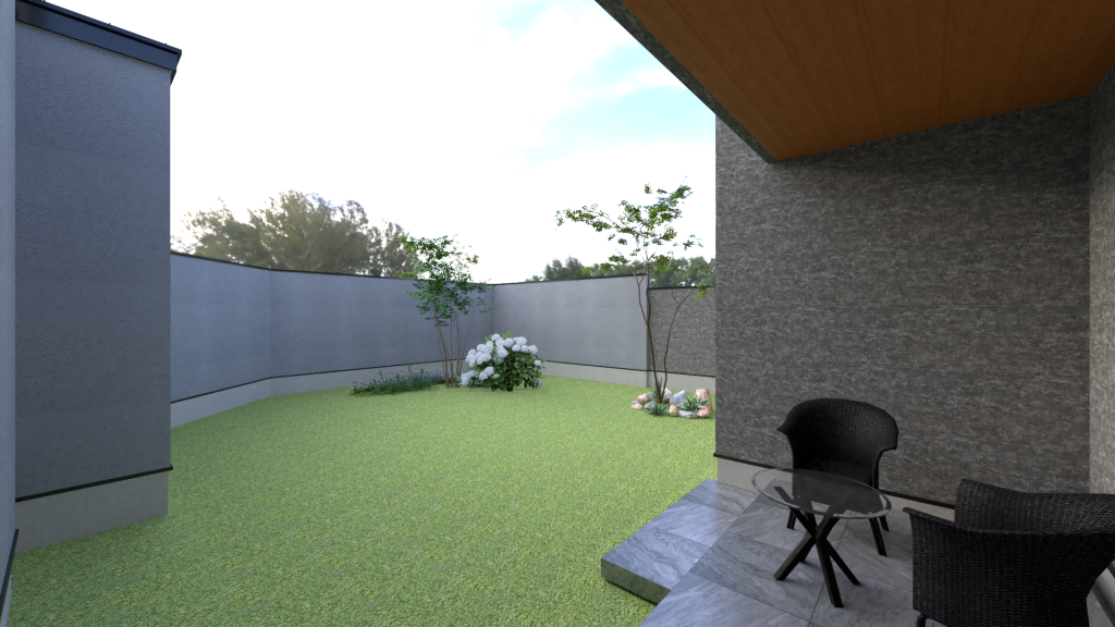 ドッグラン予定のプライベートガーデン